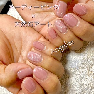 ヌーディーピンクのネイルデザイン ネイルブック