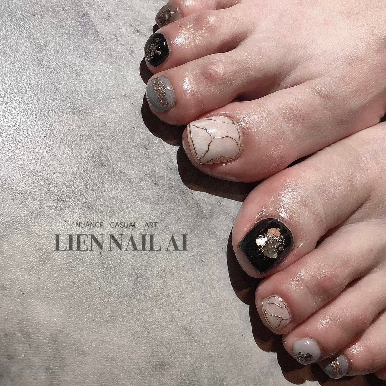 夏 オールシーズン フット シェル 大理石 I のネイルデザイン No ネイルブック