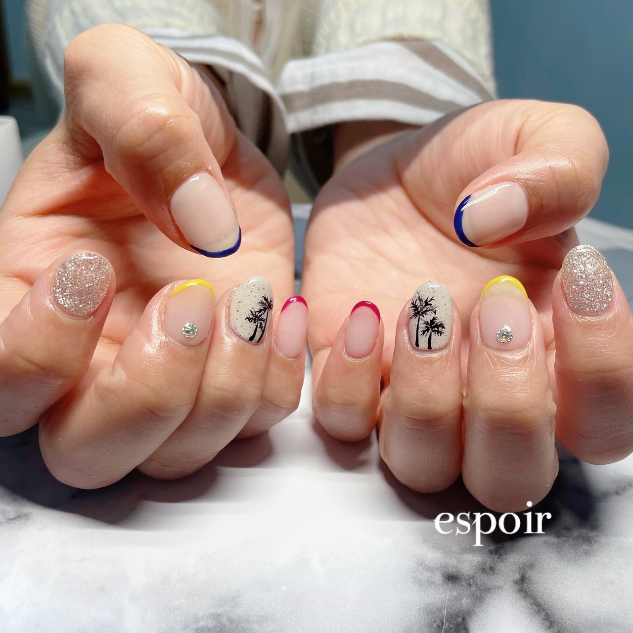 夏 海 リゾート ハンド カラフル Espoir エスポワール のネイルデザイン No ネイルブック