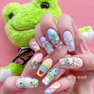 痛ネイル/ステンドグラス/ピンクのネイルデザイン｜ネイルブック