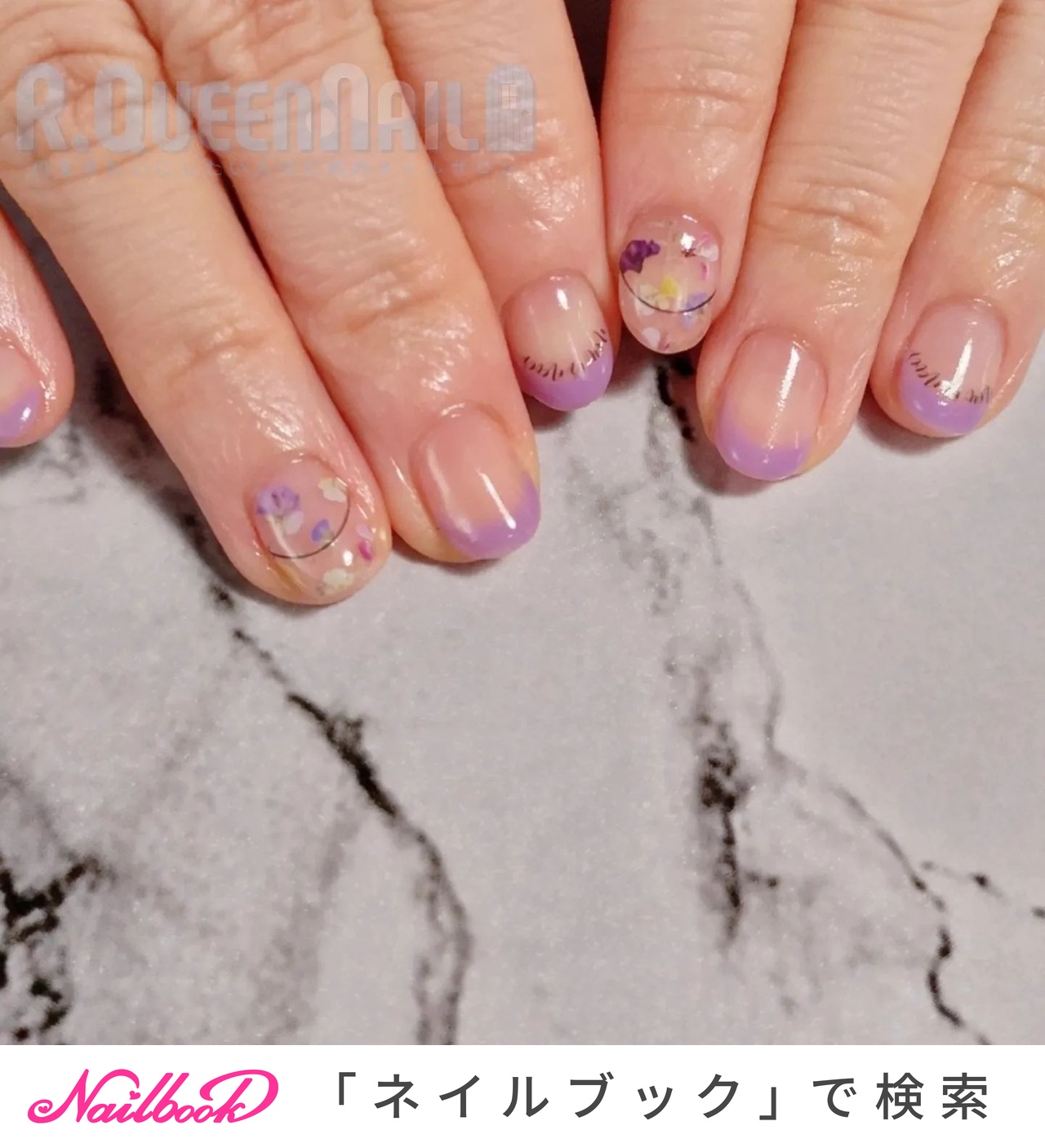 押し花 ドライフラワー ラベンダーのネイルデザイン 3ページ目 ネイルブック