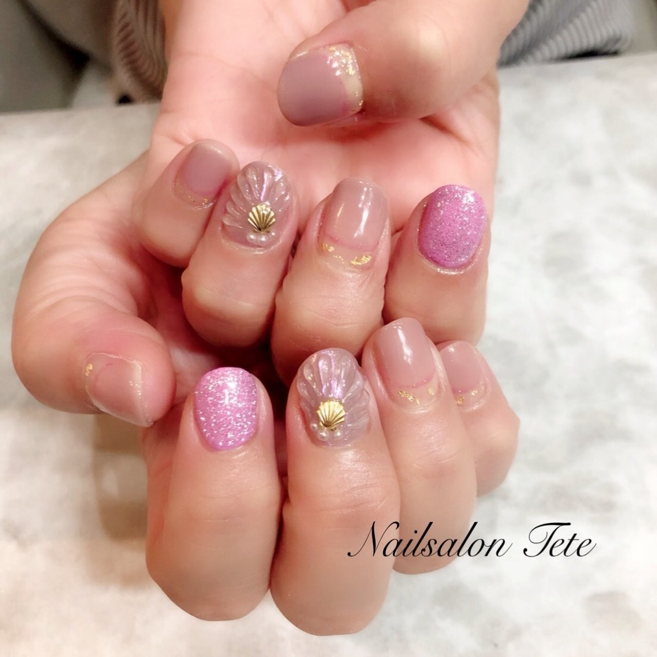 夏 海 リゾート ハンド 変形フレンチ Nailtete 駅前店のネイルデザイン No ネイルブック