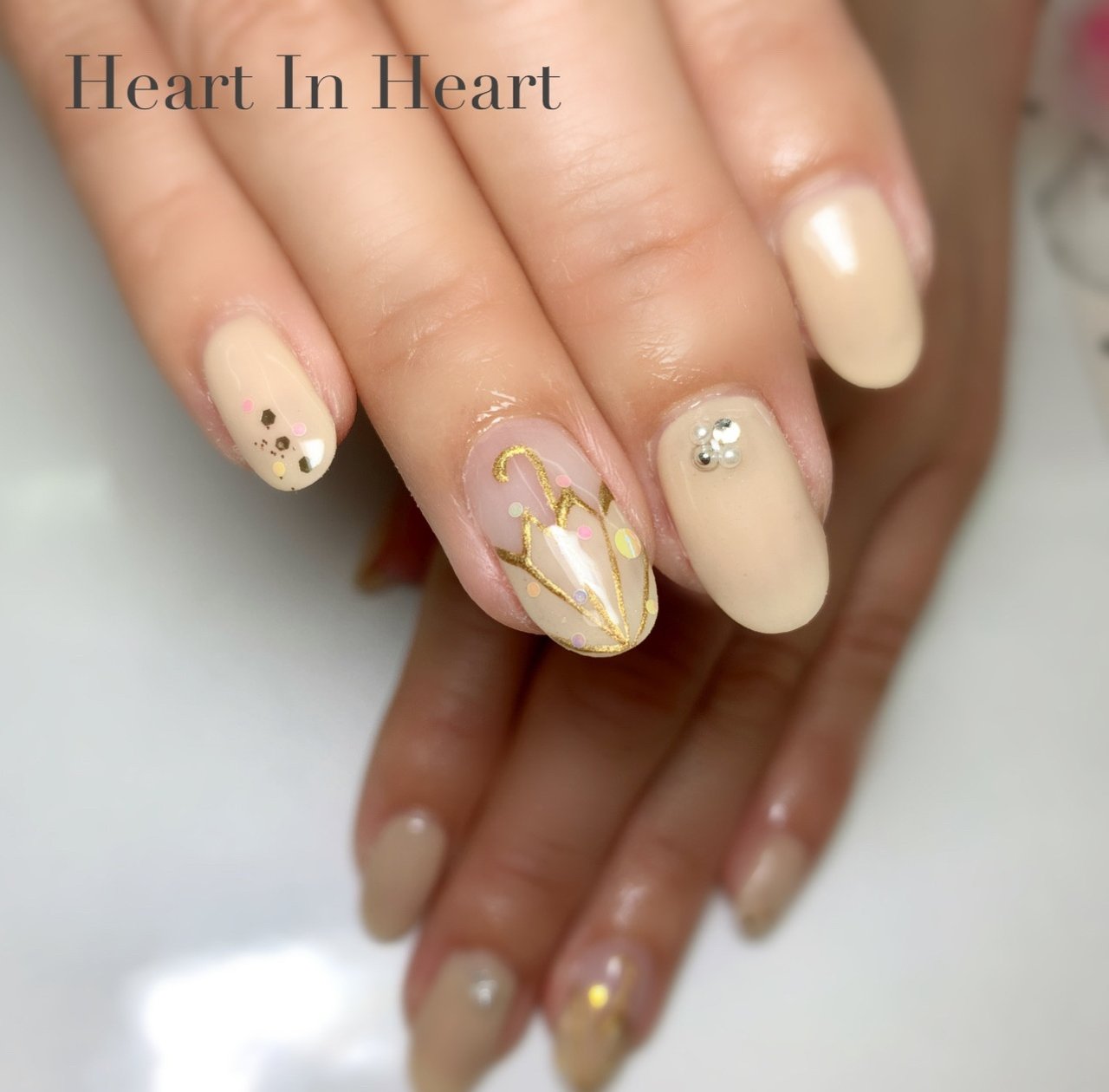 梅雨 海 オフィス ハンド シンプル Heart In Heartのネイルデザイン No ネイルブック