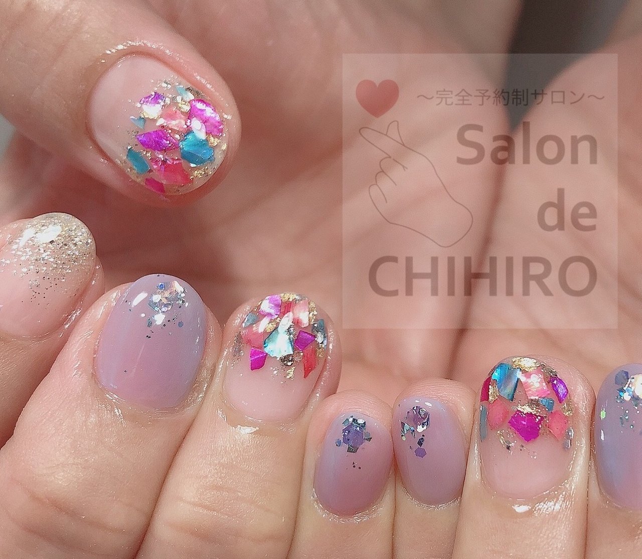 夏 梅雨 海 ピンク ブルー Salonde0chihiroのネイルデザイン No ネイルブック