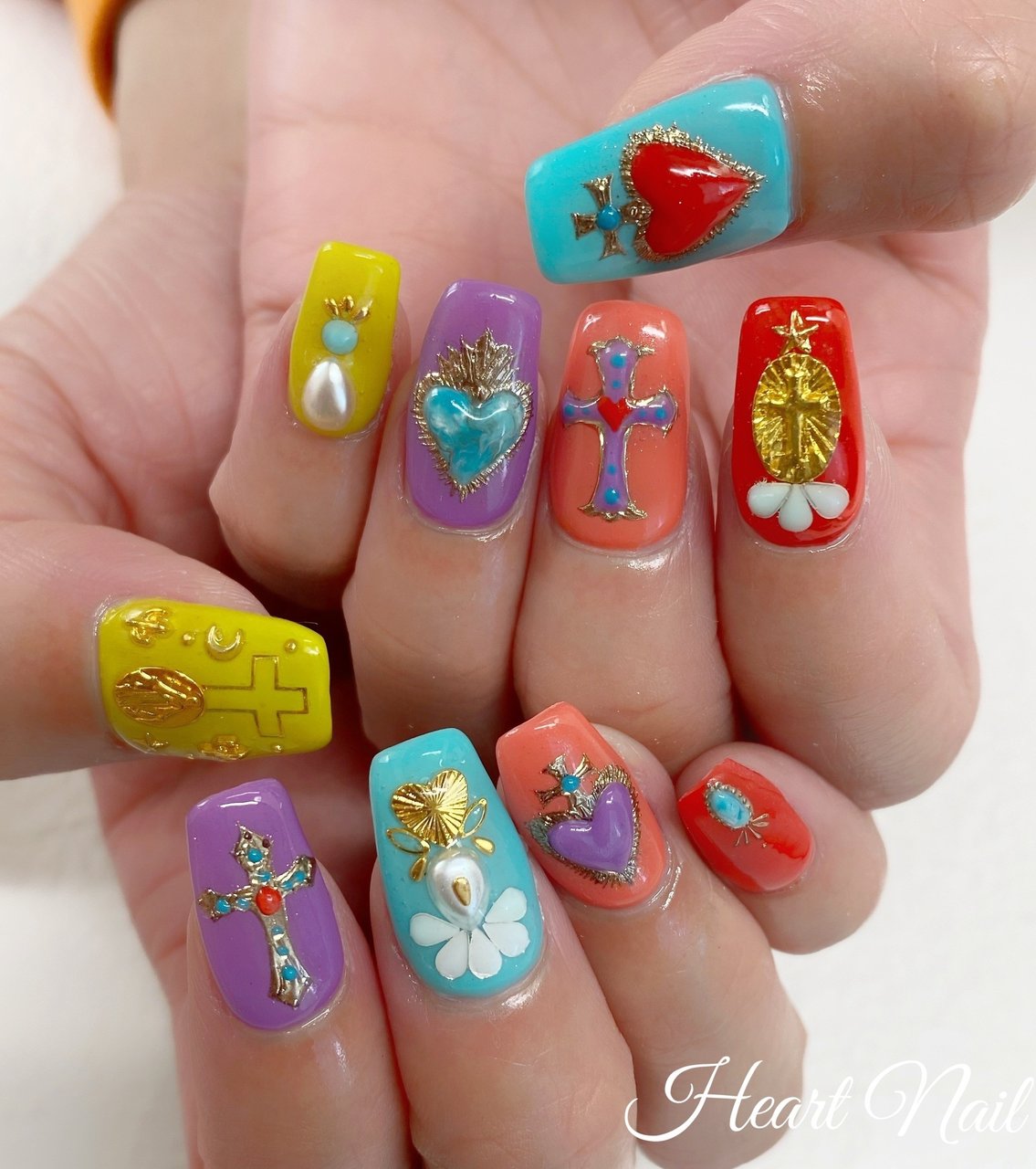 夏 旅行 海 リゾート ハンド Heart Nailのネイルデザイン No ネイルブック