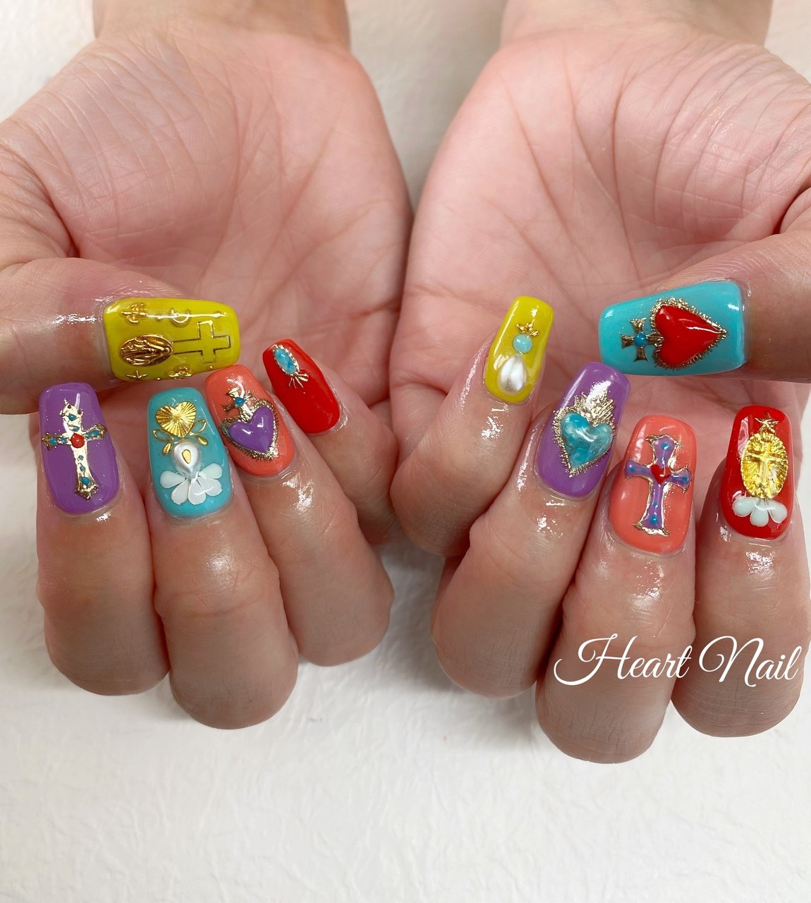 夏 旅行 海 リゾート ハンド Heart Nailのネイルデザイン No ネイルブック