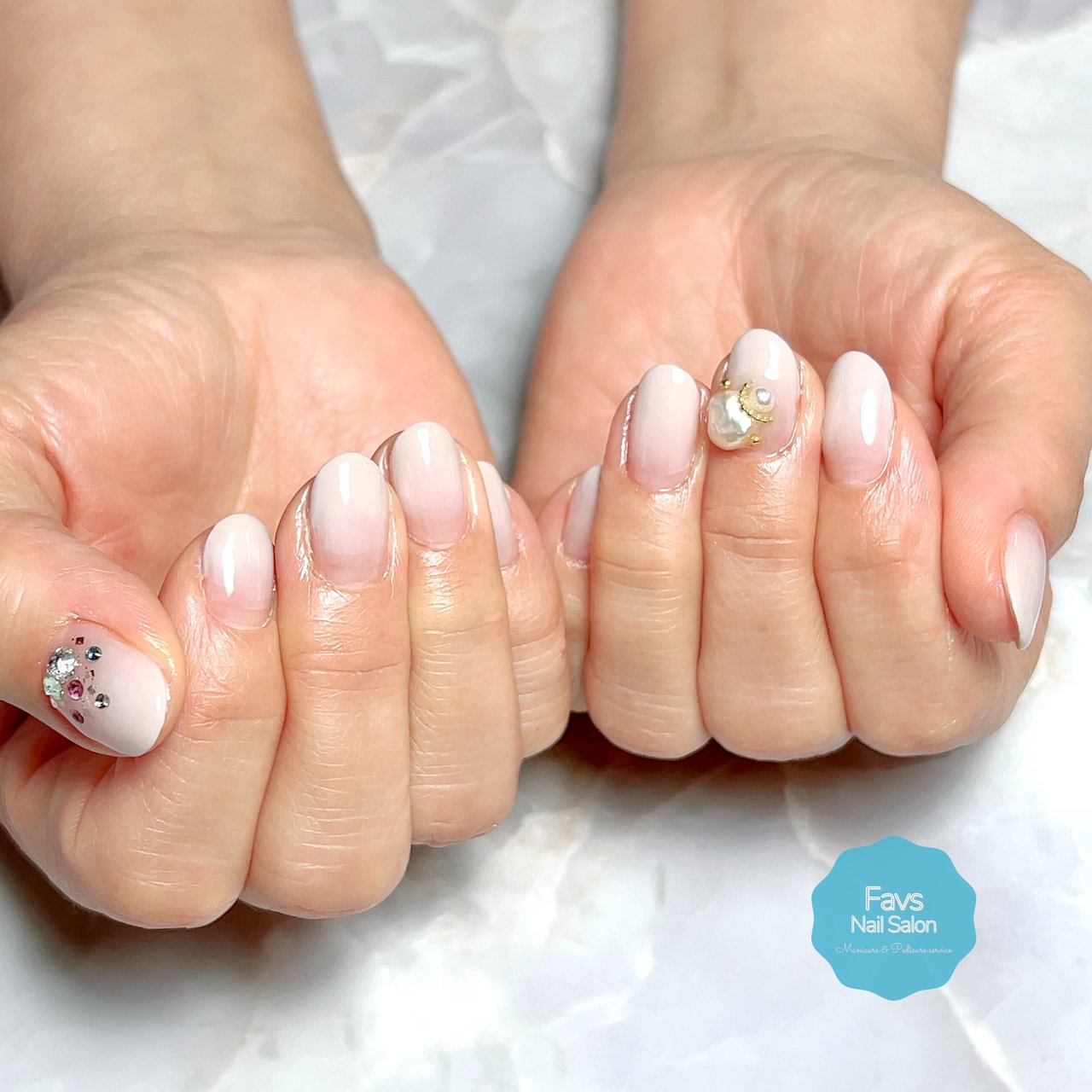 オールシーズン オフィス ブライダル パーティー ハンド Favs Nail Salonのネイルデザイン No ネイルブック