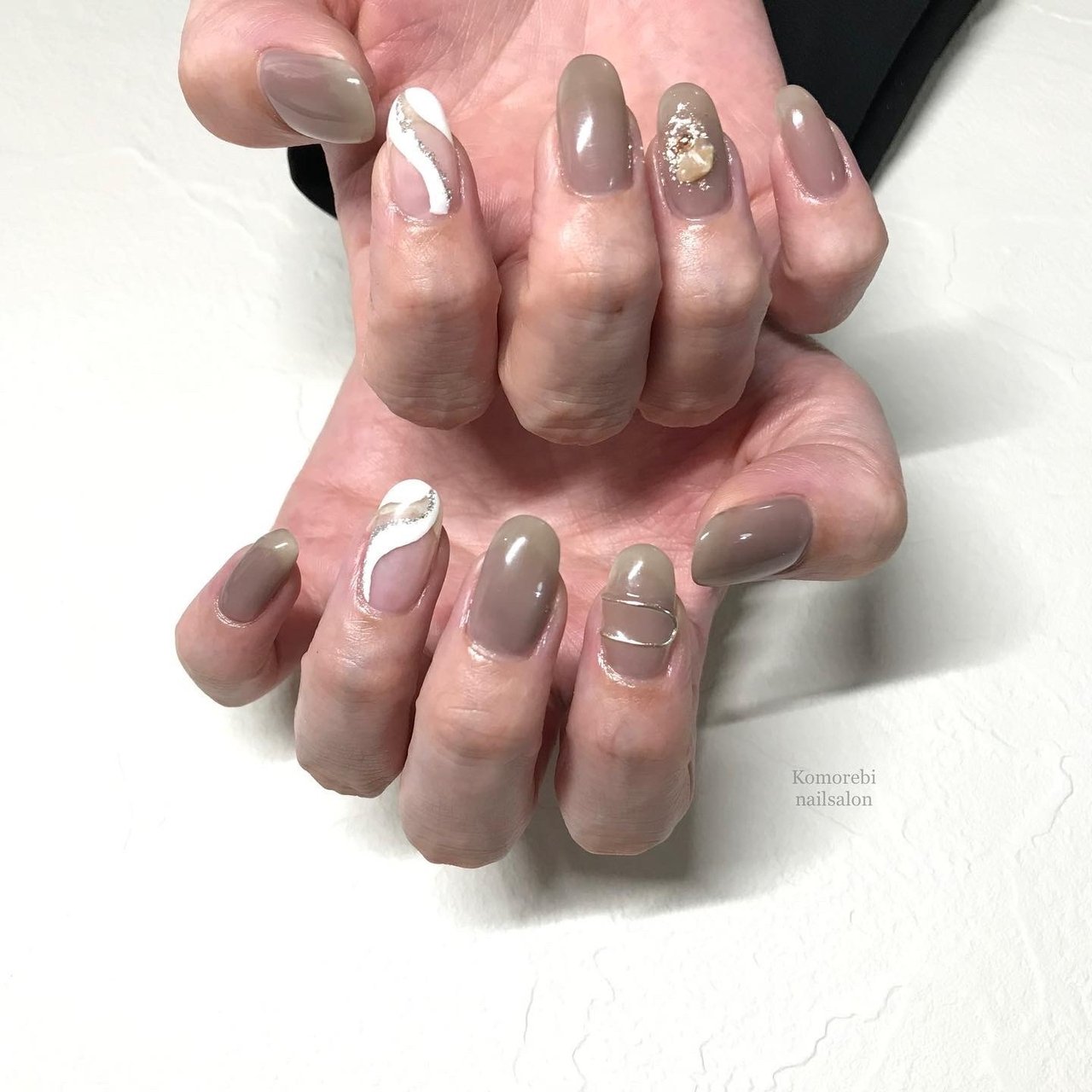 夏 オールシーズン 梅雨 海 ハンド Komorebi Nailsalonのネイルデザイン No ネイルブック