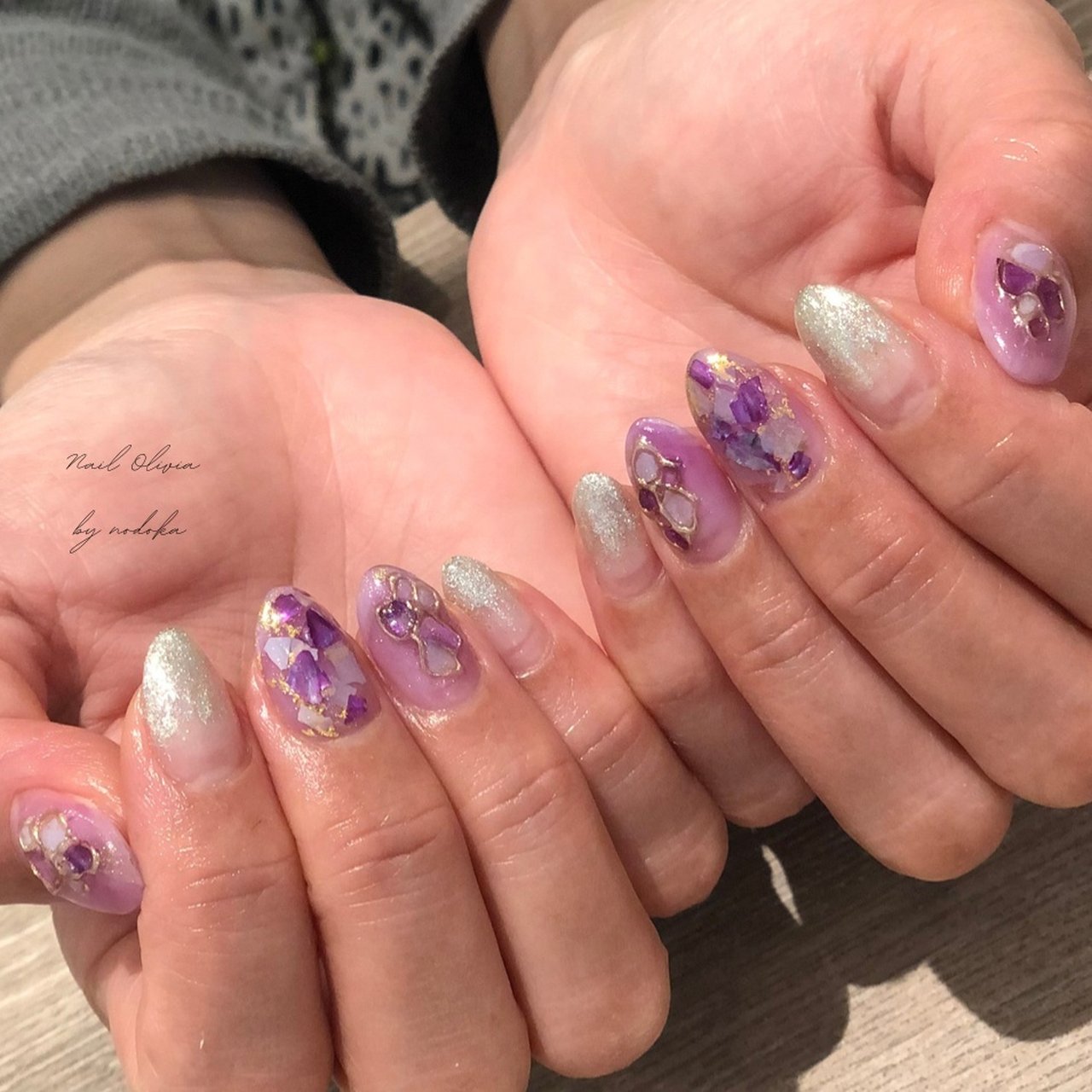 パープル ゴールド シルバー Nodoka Nagoya Nail Oliviaのネイルデザイン No ネイルブック