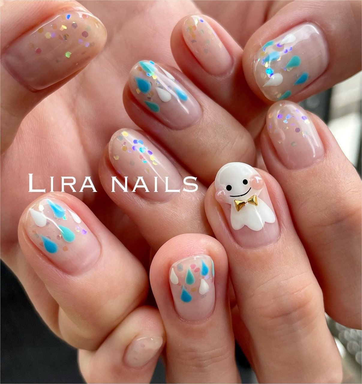 夏 オールシーズン 梅雨 ハンド シースルー Lira Nailsのネイルデザイン No ネイルブック