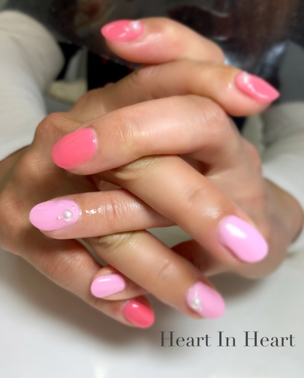 オールシーズン ハンド シンプル ワンカラー パール Heart In Heartのネイルデザイン No ネイルブック