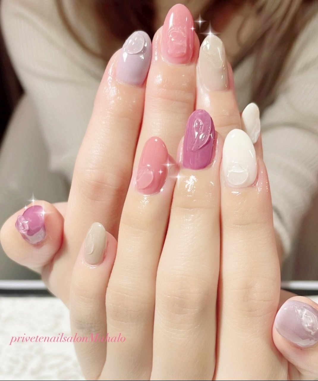 オールシーズン 梅雨 オフィス 女子会 ハンド Mahalo Privatenailsalonのネイルデザイン No ネイルブック