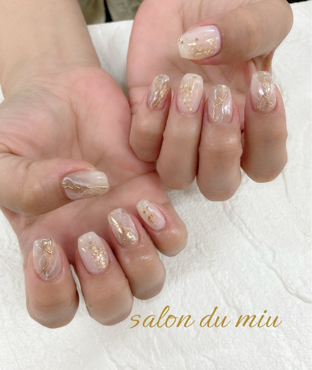 夏 オールシーズン ハンド 大理石 ニュアンス Salondumiuのネイルデザイン No ネイルブック