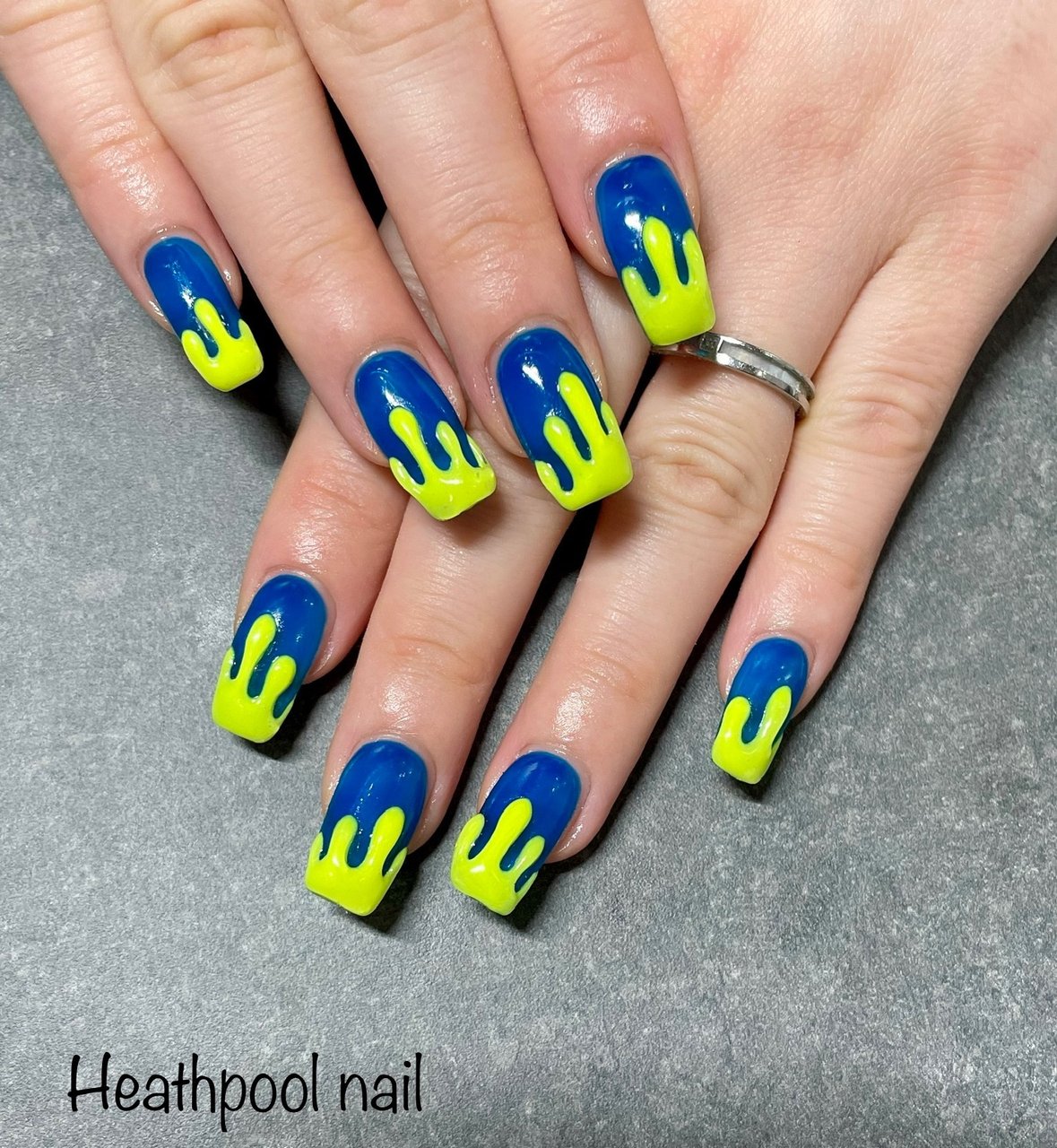 ハンド 3d イエロー ブルー ジェルネイル Heathpoolnailのネイルデザイン No ネイルブック