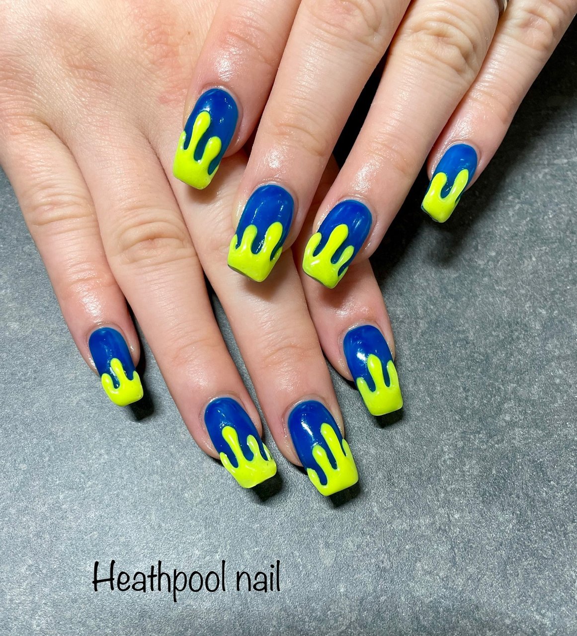 ハンド 3d イエロー ブルー ジェルネイル Heathpoolnailのネイルデザイン No ネイルブック