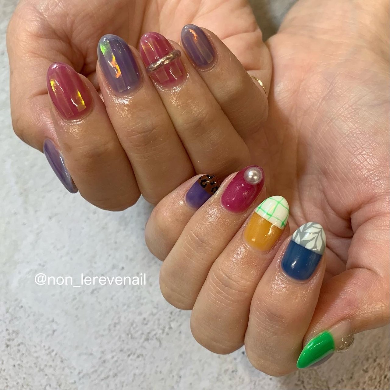 春 夏 ハンド パール バイカラー Non Lerevenailのネイルデザイン No ネイルブック