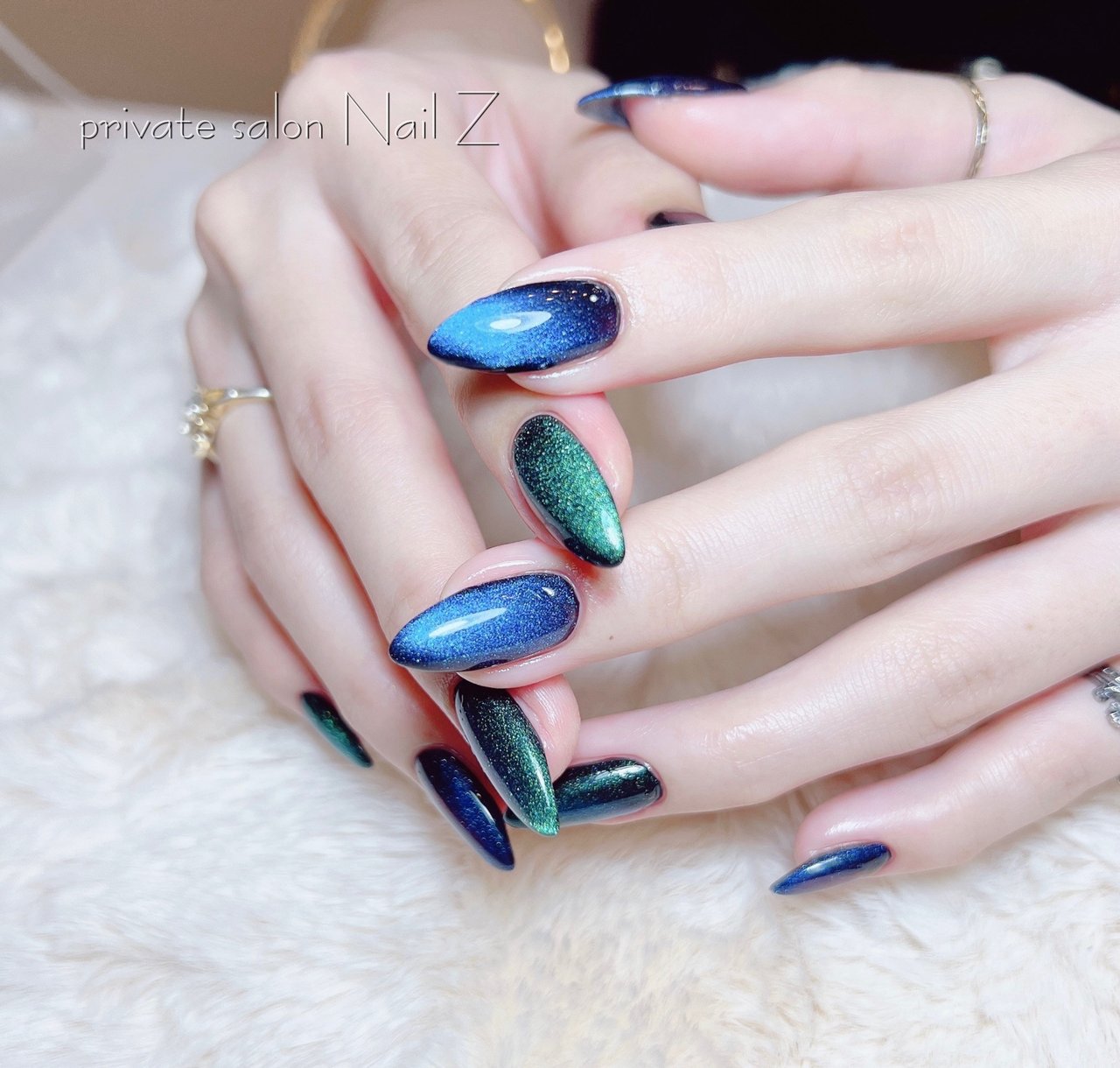 ハンド マグネット スーパーロング ポイント グリーン Nail Z ネイルジー のネイルデザイン No ネイルブック