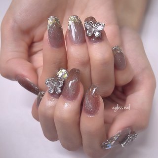 ブラック 黒 ガラスフレンチネイルのネイルデザイン ネイルブック