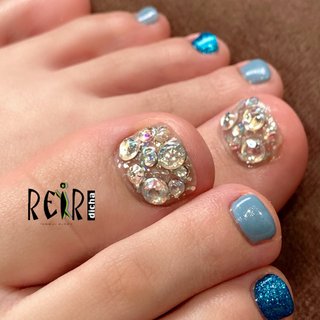 ネイルチップ 宝石ネイル ビジューネイル 夏ネイル 宝石箱ネイル 真夏