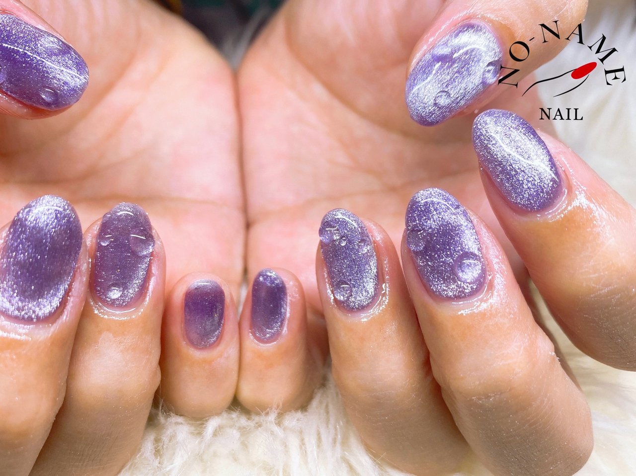 梅雨/ハンド/水滴/マグネット/パープル - sonomiのネイルデザイン[No