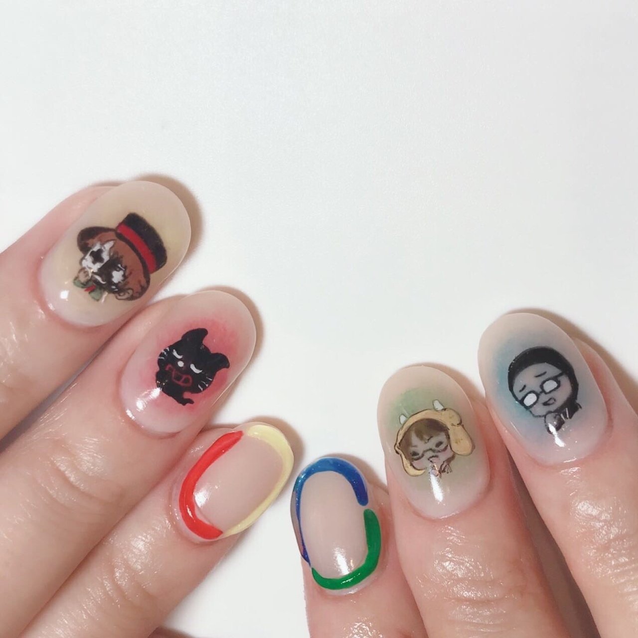 TOP4 キヨ　レトルト　牛沢　ガッチマン　イメージネイル お客様ネイル︎💕︎︎✨️ TOP4 キヨ レトルト 牛沢 ガッチマン