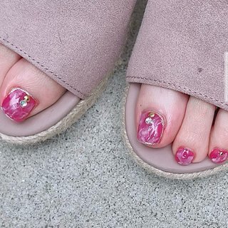 ピンクマーブルのネイルデザイン ネイルブック