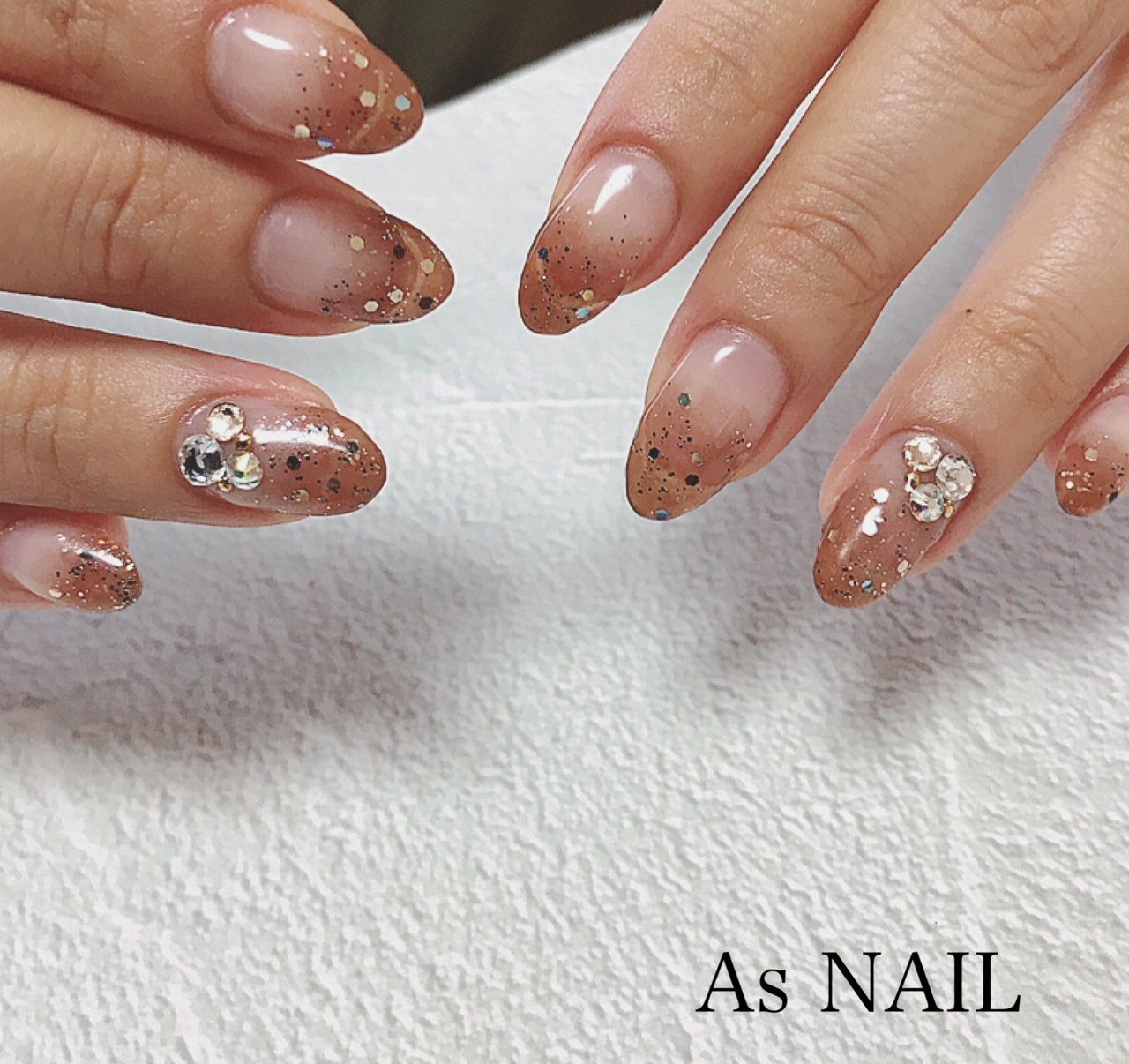 ハンド/グラデーション/ブラウン/ジェルネイル/お客様 - asamiのネイル