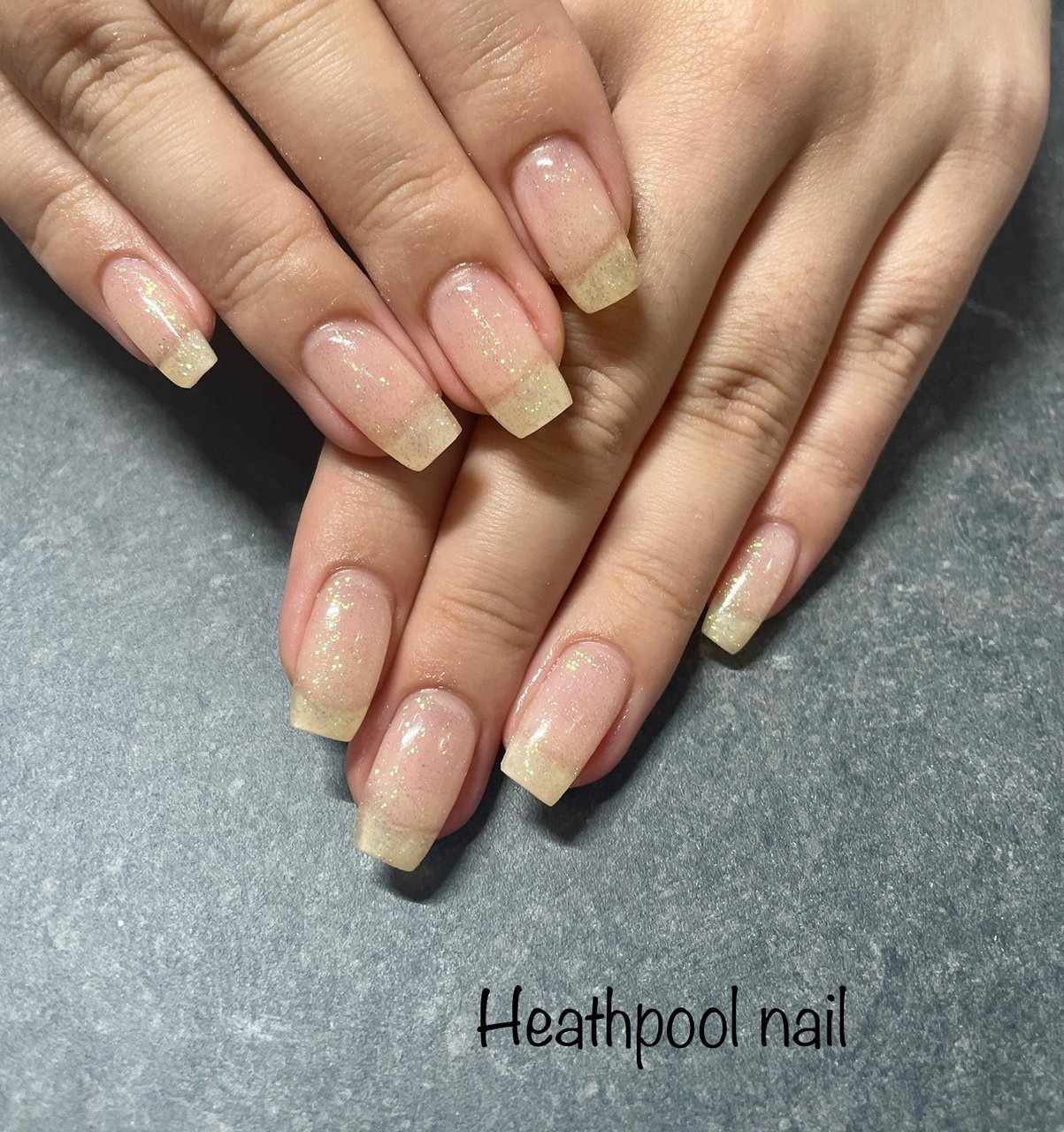 ハンド ラメ ワンカラー クリア ジェルネイル Heathpoolnailのネイルデザイン No ネイルブック