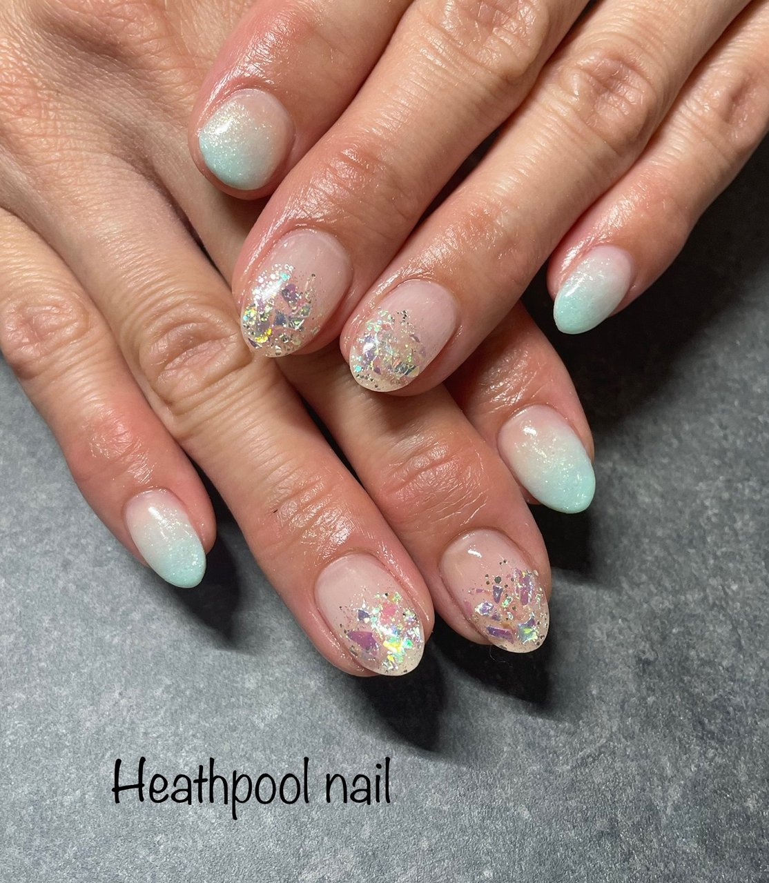 ハンド グラデーション ホログラム ラメ クリア Heathpoolnailのネイルデザイン No ネイルブック