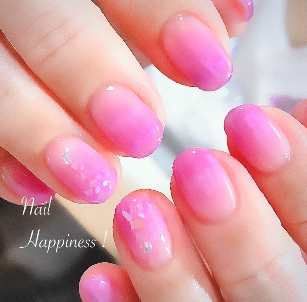 オールシーズン ハンド グラデーション シェル ピンク Nail Happiness ネイルハピネス ささきまきのネイルデザイン No ネイルブック