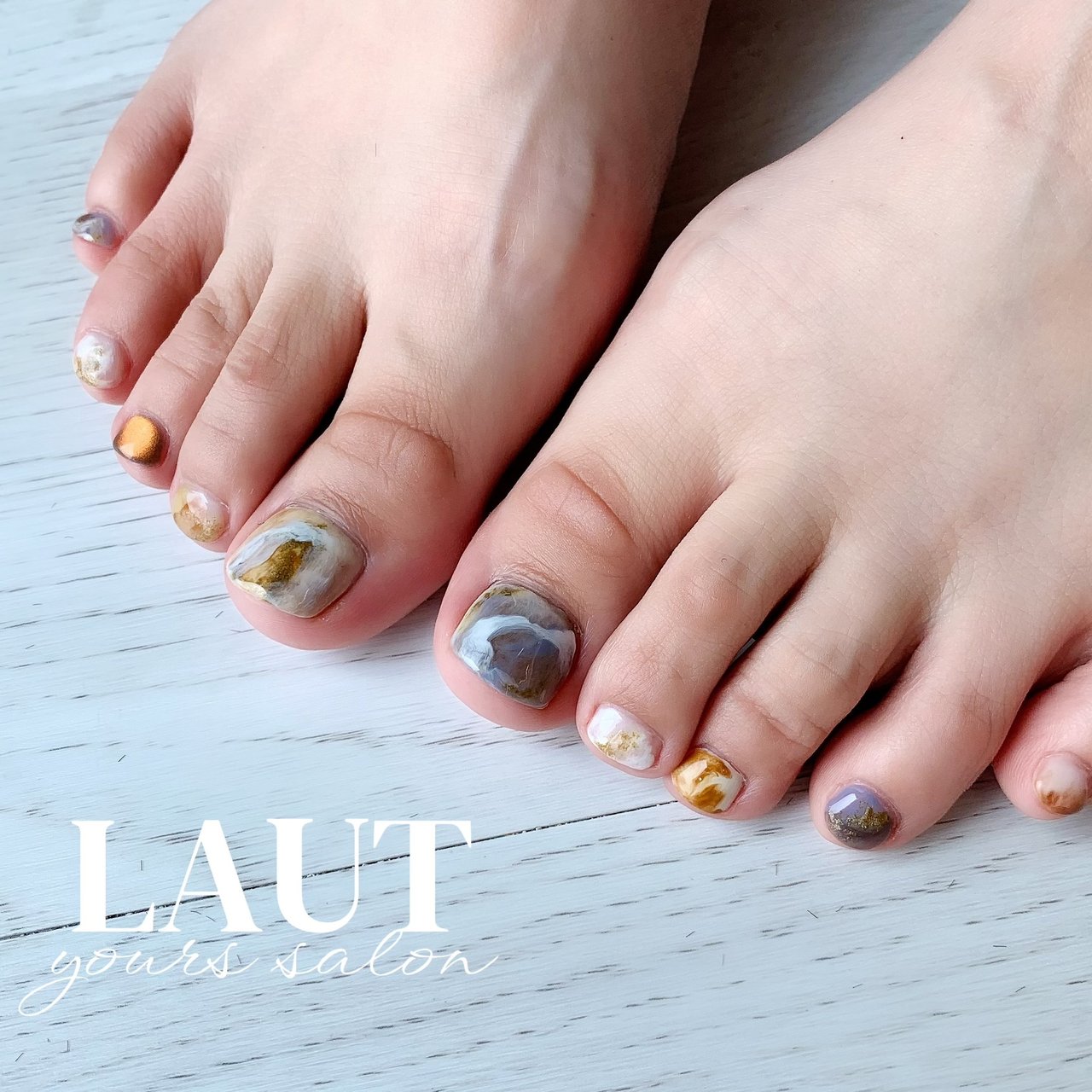 夏 秋 オールシーズン フット シンプル Wakaのネイルデザイン No ネイルブック