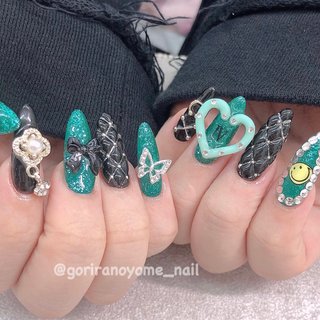 グリーン(緑)/#地雷系女子のネイルデザイン｜ネイルブック 