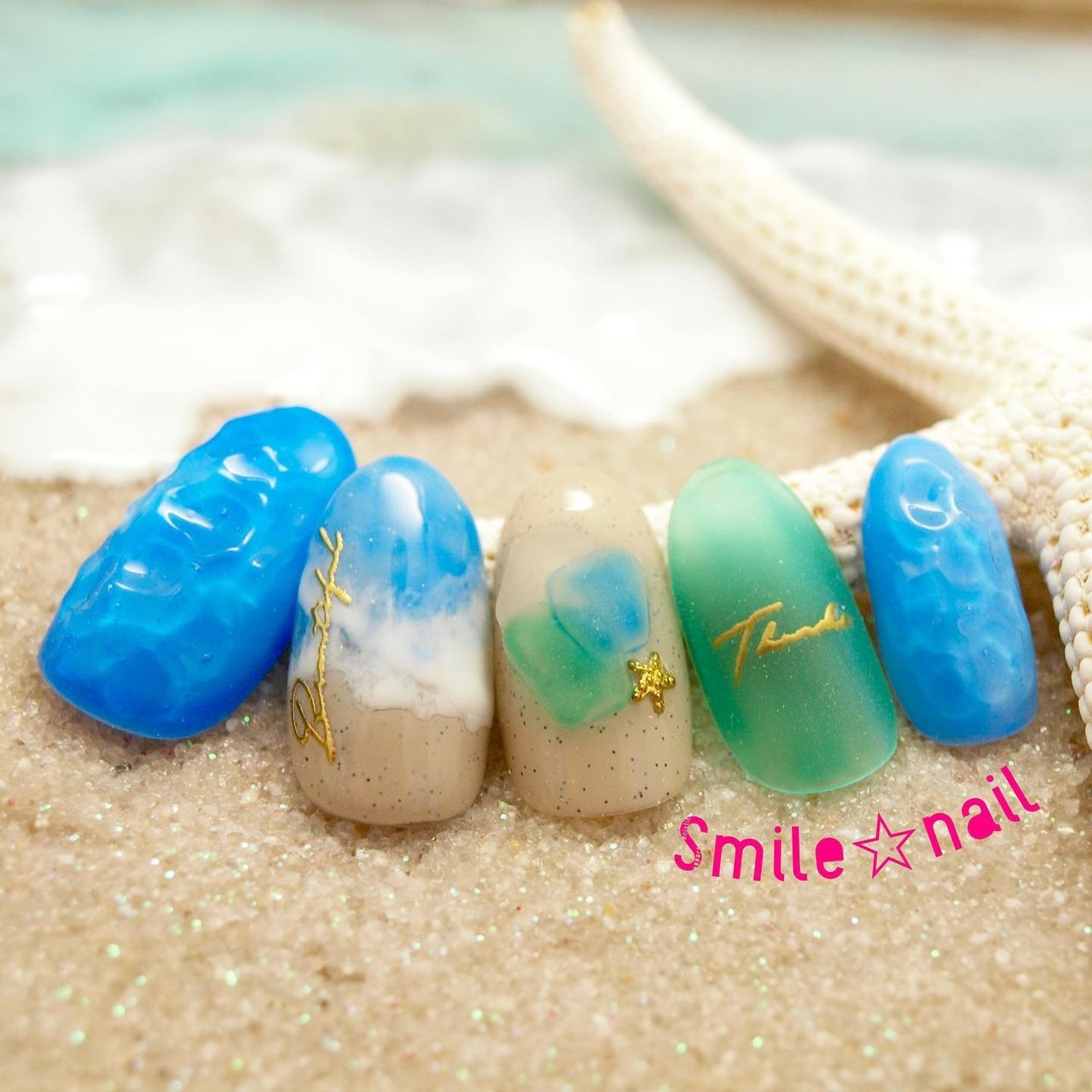 夏/海/リゾート/デート/ハンド - Smile☆nailのネイルデザイン[No