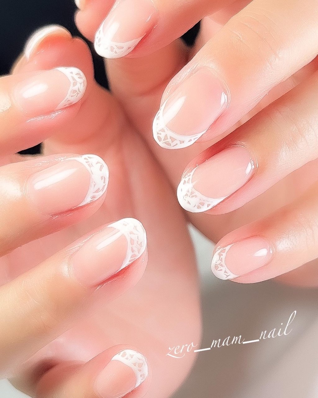 夏 ハンド フレンチ ショート ラウンド Zero Mam Nailのネイルデザイン No ネイルブック