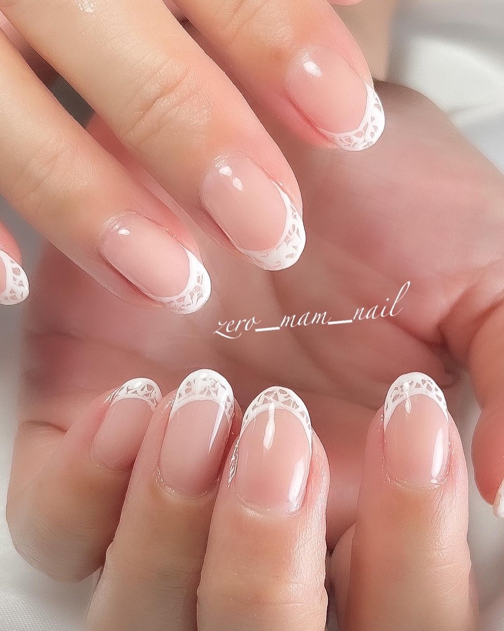 夏 ハンド フレンチ ショート ラウンド Zero Mam Nailのネイルデザイン No ネイルブック