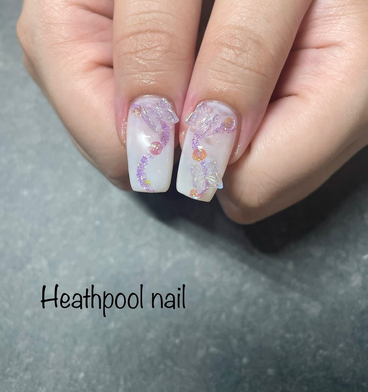 ハンド/ラメ/オーロラ/ワンホン/韓国 - heathpoolnailのネイルデザイン