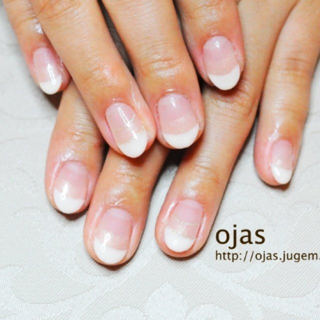 オフィス ハンド フレンチ ホワイト ジェル Ojas Nailのネイルデザイン No ネイルブック