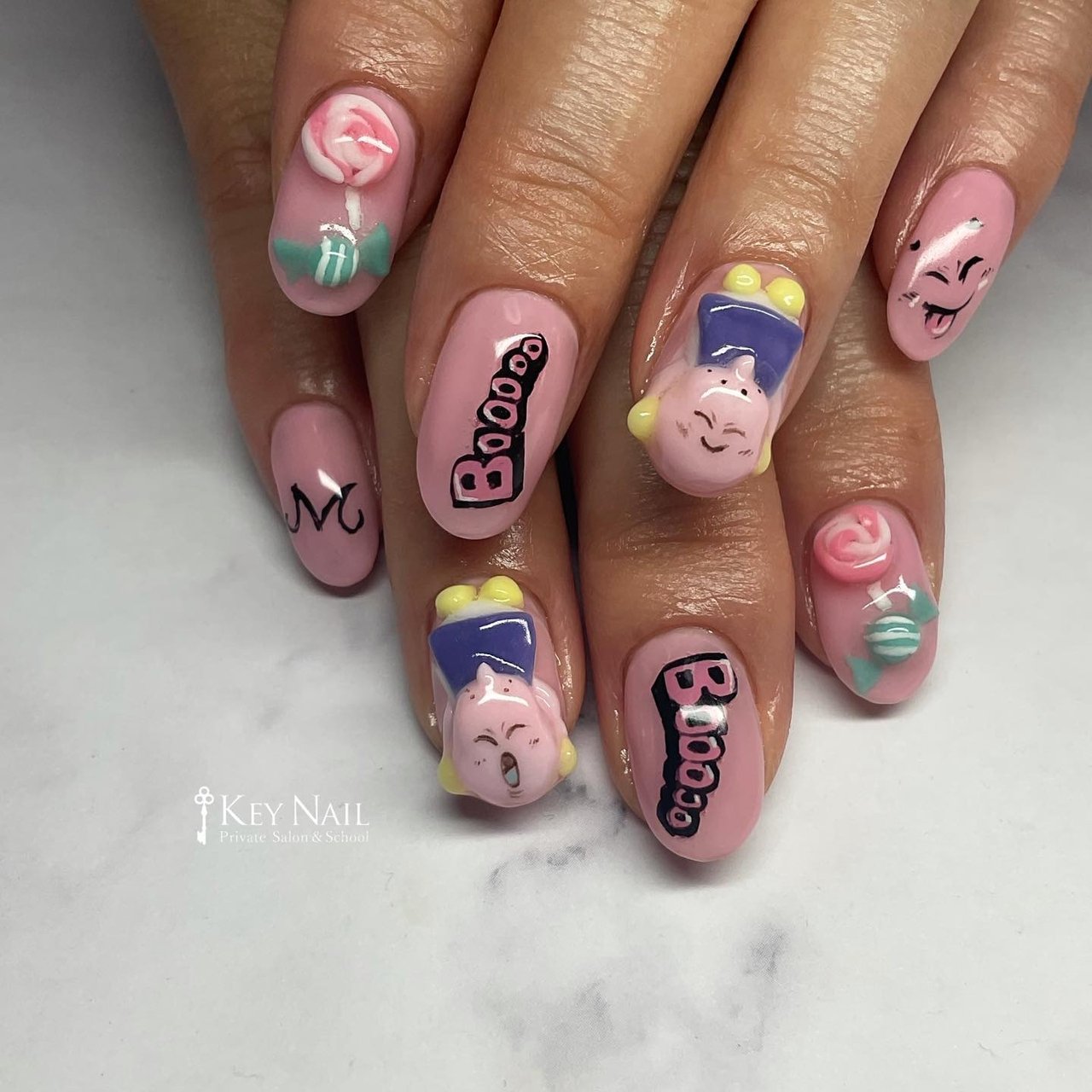 オールシーズン/ハンド/痛ネイル/3D/ピンク - KEYのネイルデザイン[No