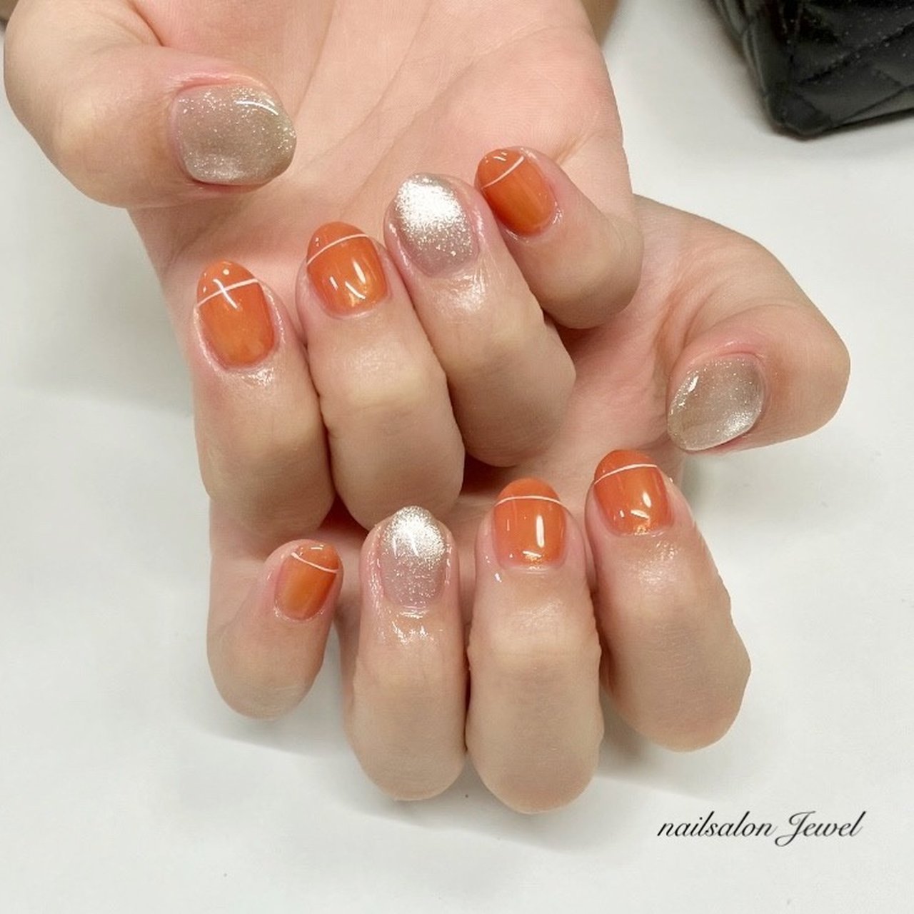 夏 ハンド シンプル マグネット ショート Nailsalon Jewelのネイルデザイン No ネイルブック