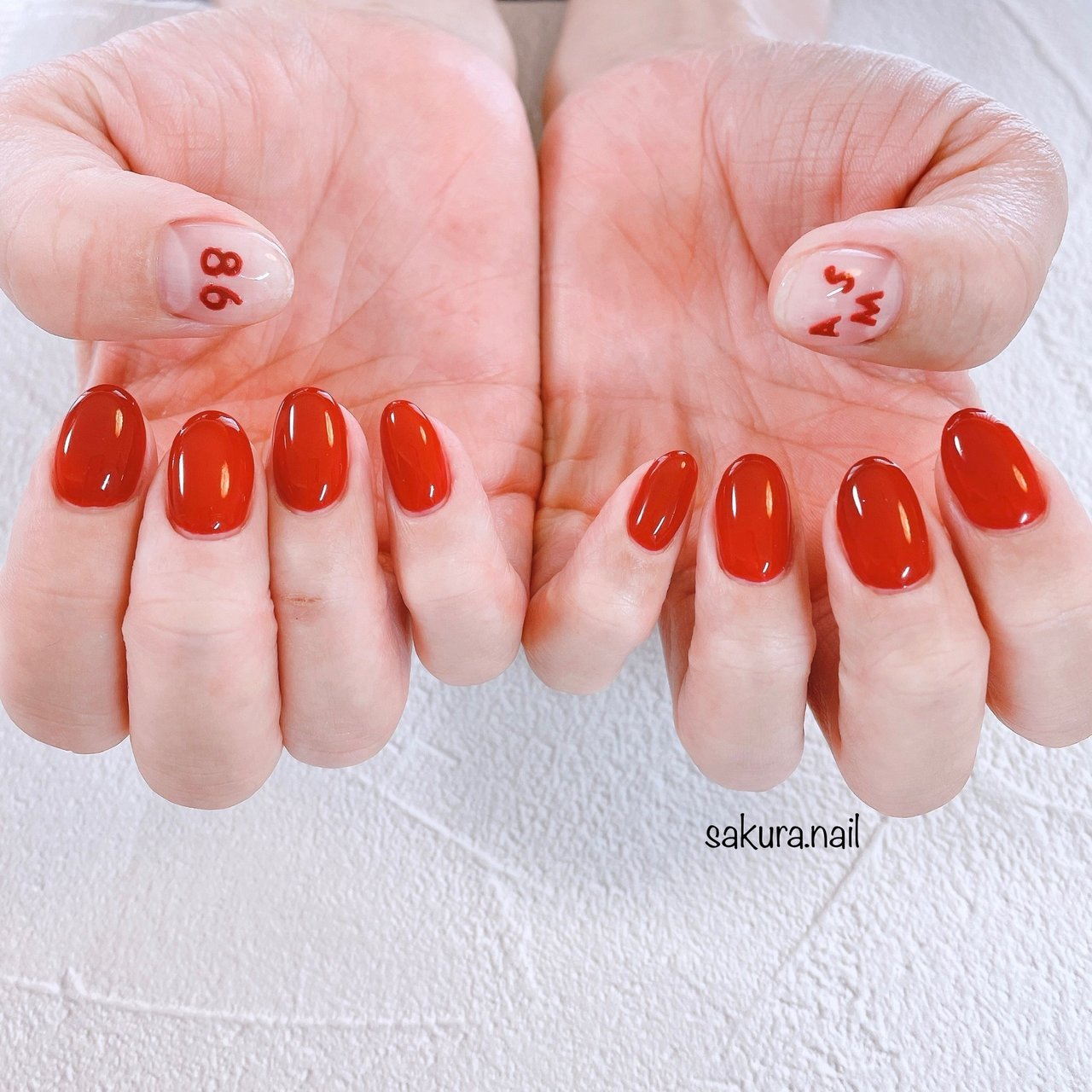 ハンド レッド Sakura Nailのネイルデザイン No ネイルブック