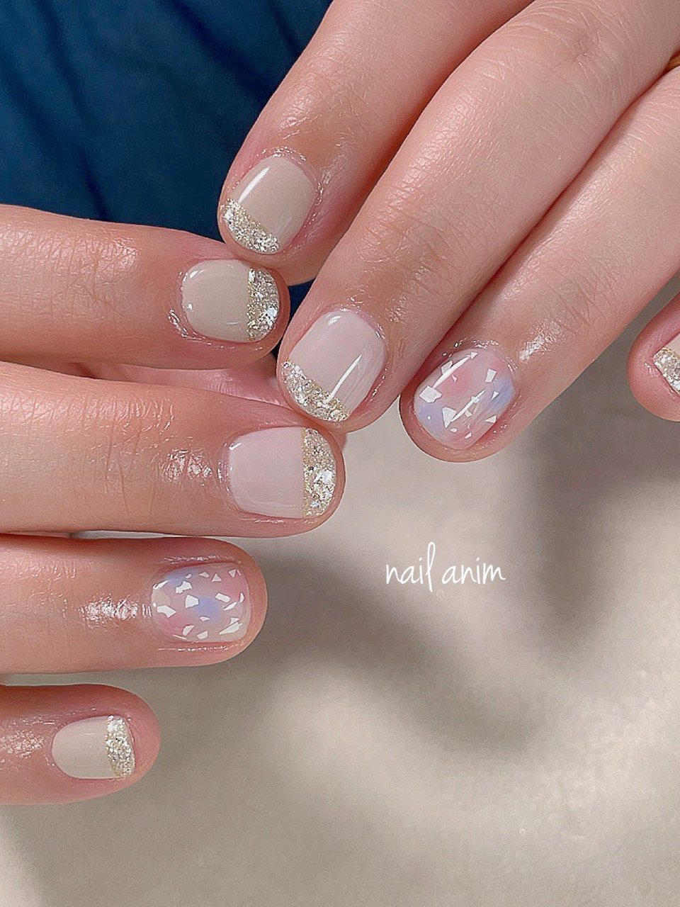 春 夏 ハンド フレンチ ラメ Nail Animのネイルデザイン No ネイルブック