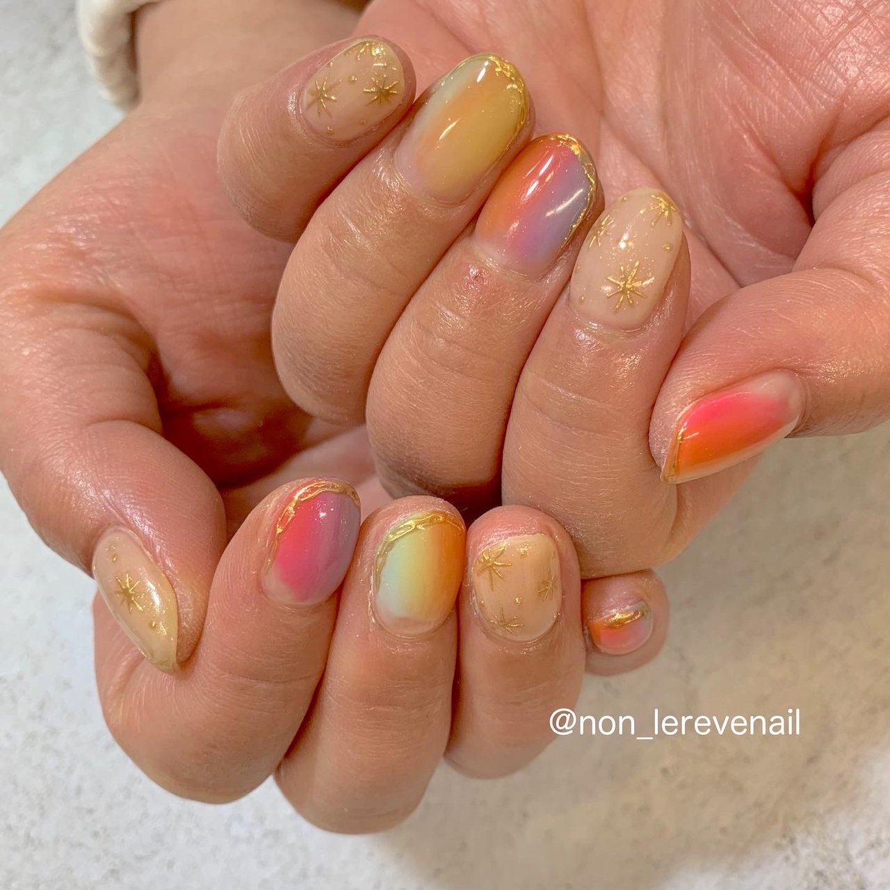 夏 ハンド グラデーション トロピカル ニュアンス Non Lerevenailのネイルデザイン No ネイルブック