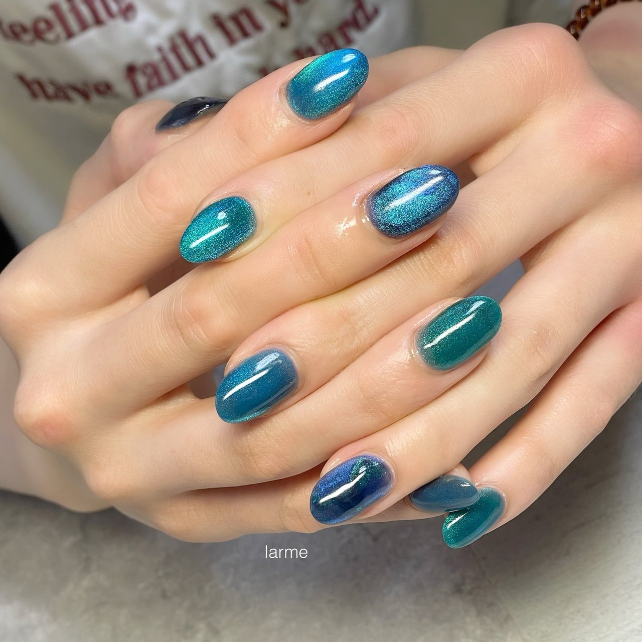 ハンド グリーン ブルー Nailroomlarmeのネイルデザイン No ネイルブック