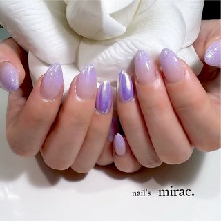 #オーロラネイル #パステルカラー
#ネイル
#ネイルズミラク岡山
#nailsmirac
#きれいめネイル #旅行 #梅雨 #ブライダル #デート #ハンド #グラデーション #ワンカラー #オーロラ #ロング #ポイント #パープル #シルバー #パステル #お客様 #nail'smirac.☆林 智子 #ネイルブック