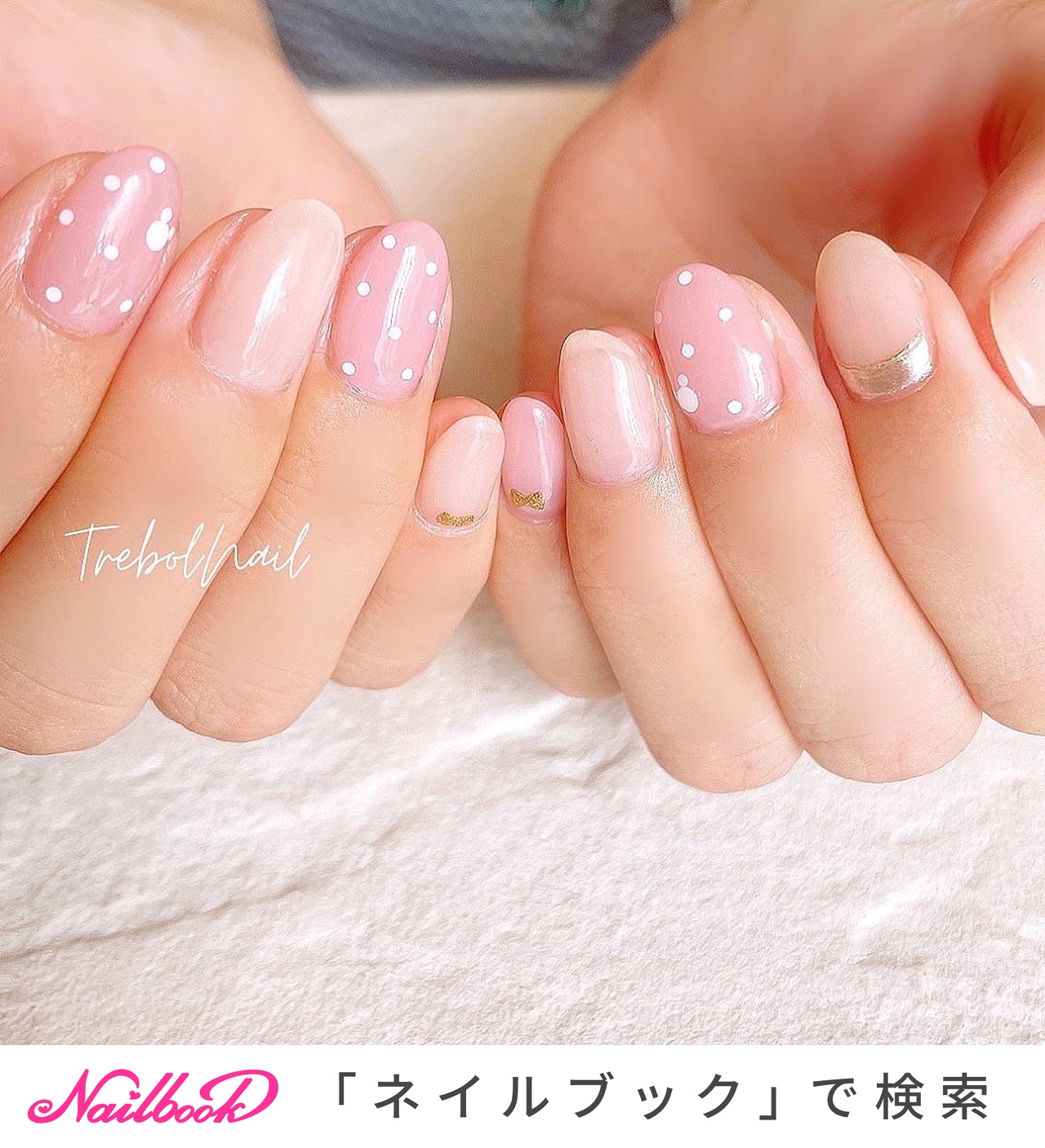 シンプル ドット ディズニーネイルのネイルデザイン ネイルブック
