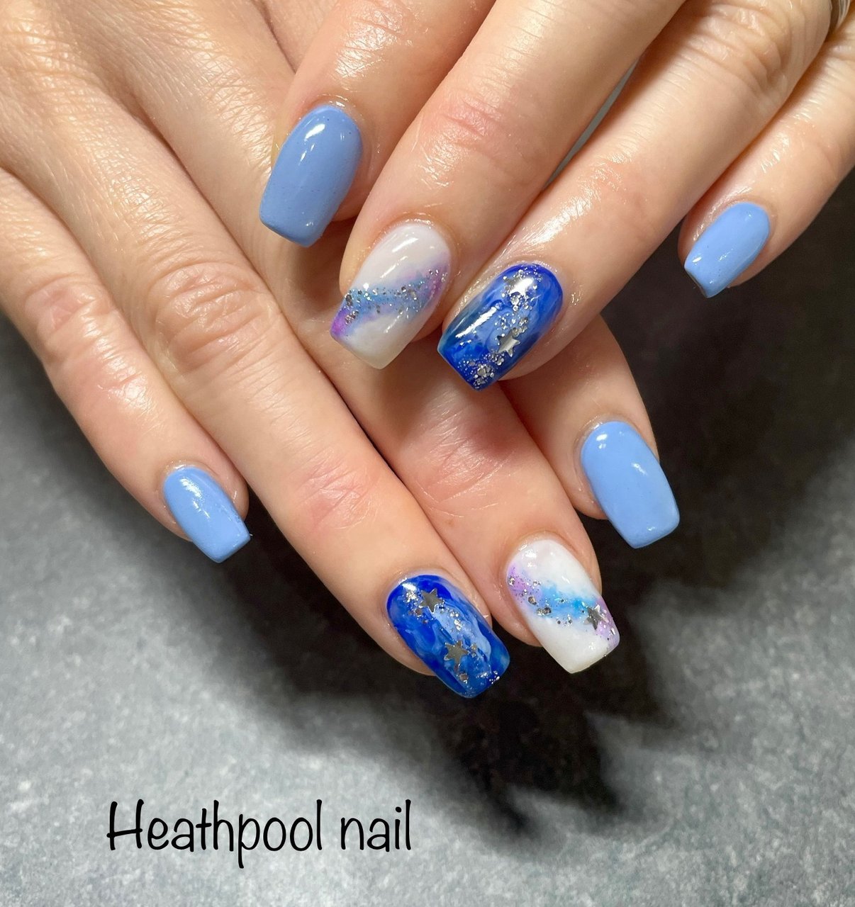 ハンド シンプル ラメ 星 ニュアンス Heathpoolnailのネイルデザイン No ネイルブック