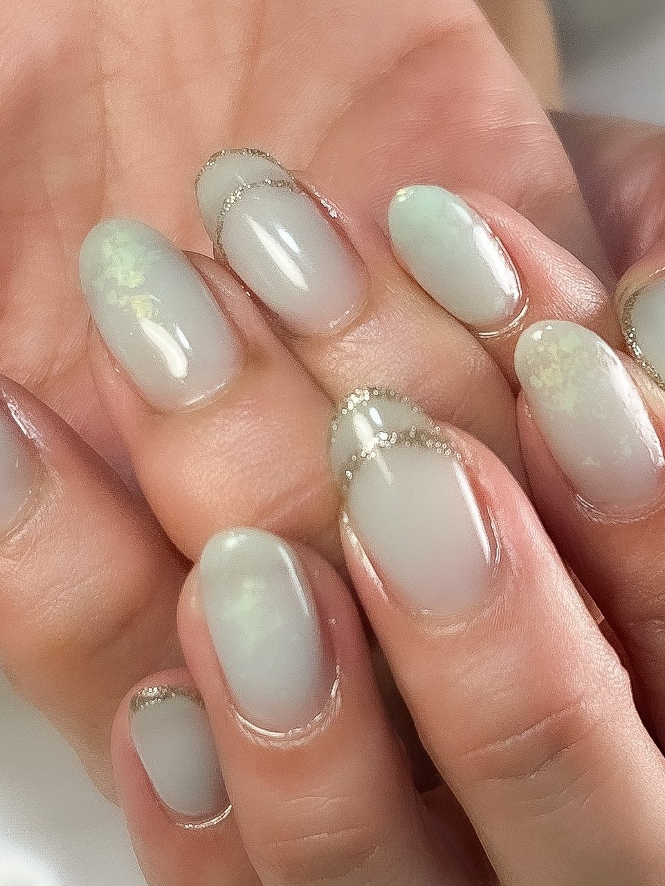 夏 ハンド ラメ ワンカラー ミディアム Zero Mam Nailのネイルデザイン No ネイルブック