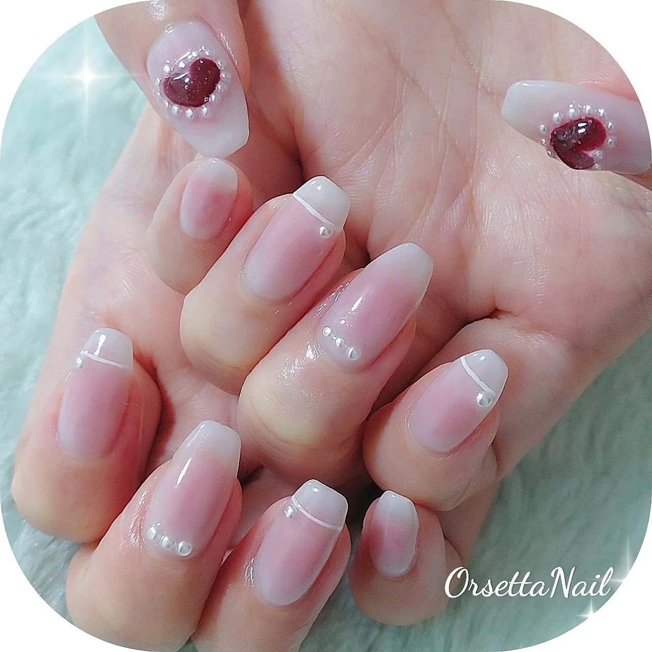 ハンド パール チーク ロング バレリーナ Aya Orsettaのネイルデザイン No ネイルブック