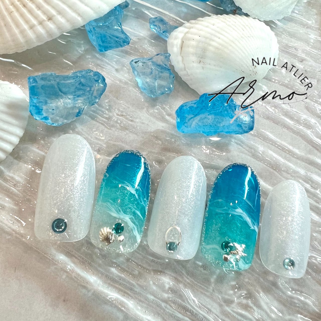 夏 海 リゾート 浴衣 ハンド Namiのネイルデザイン No ネイルブック