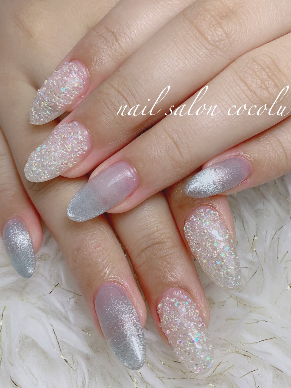 クリスタルピクシー 韓国 氷 ロング ホワイト Nail Salon Cocoluのネイルデザイン No ネイルブック
